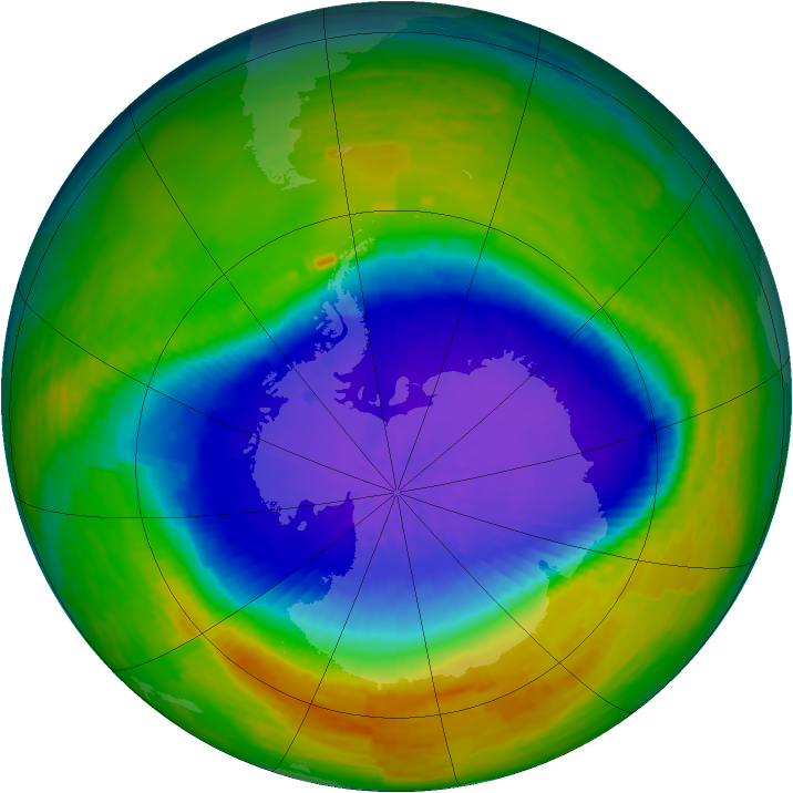 Antarctic ozone map for 27 October 1994